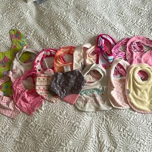 16 baby girl bibs